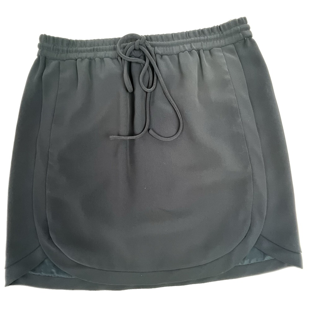 J. Crew Women's Drapey Skirt Double Twill Sz 6 Navy Blue C0244 Elastic Waist